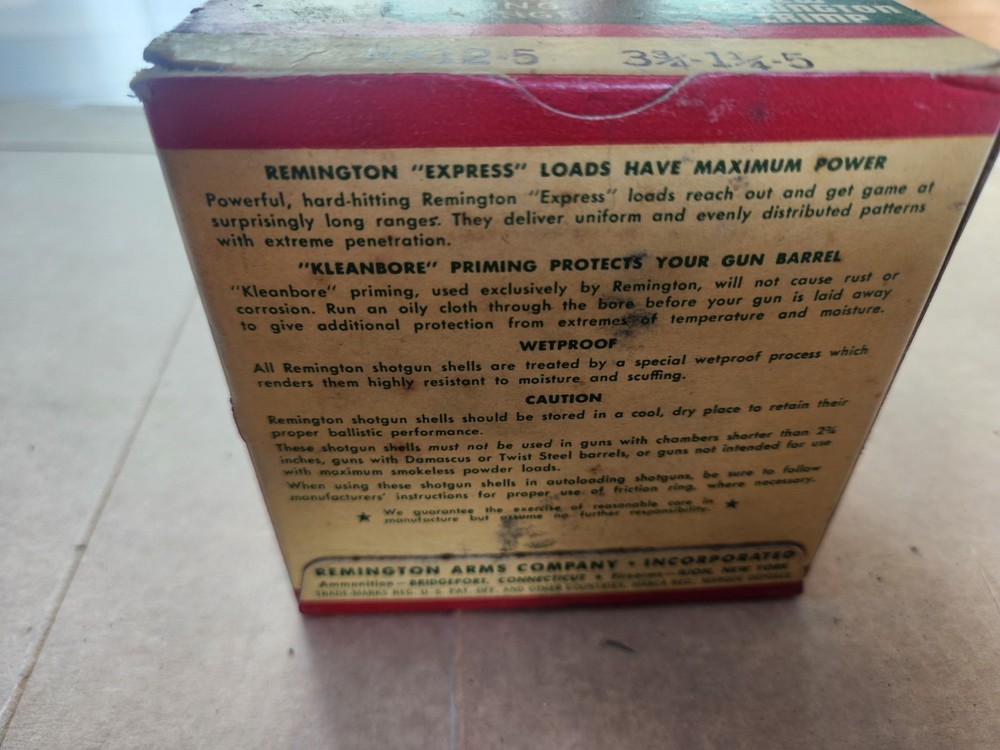 Vintage Shotgun Shell Box Remington Express extra long range 12 Gauge Empty
