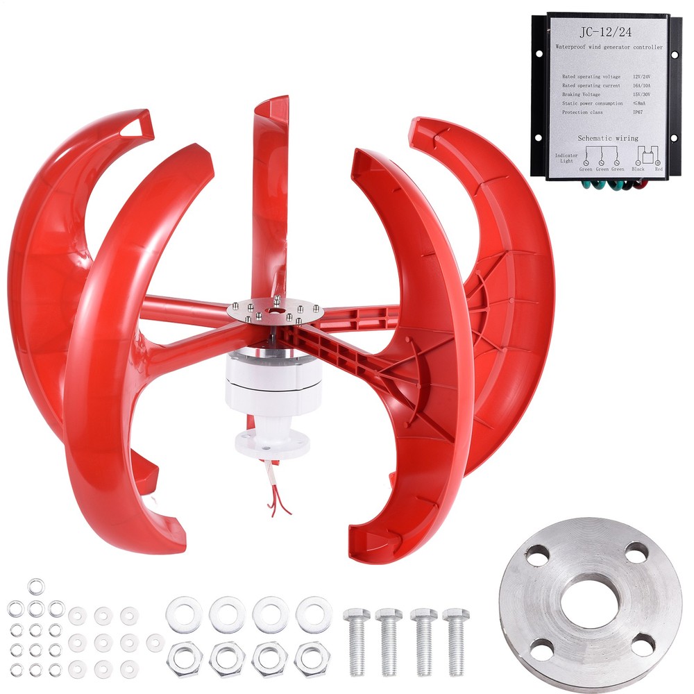 1000W 12/24V Vertical Axis Wind Power Turbine Generator Controller Home Windmill
