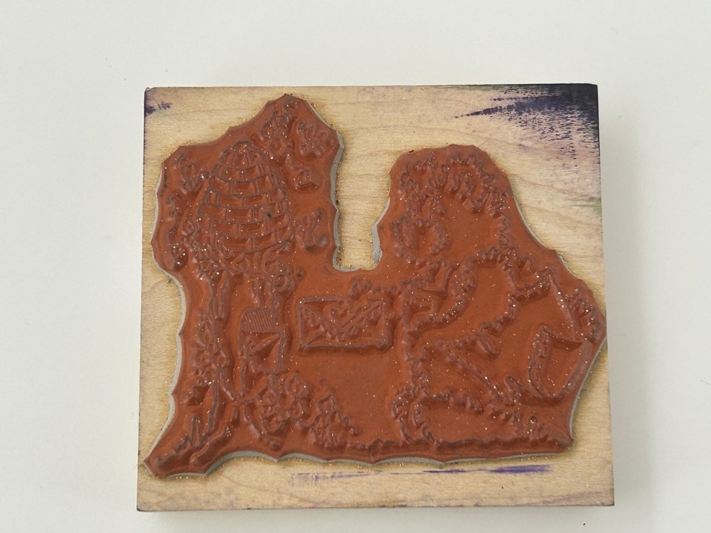 Sent With Love Rubber Stamp Bear Beehive Card Making