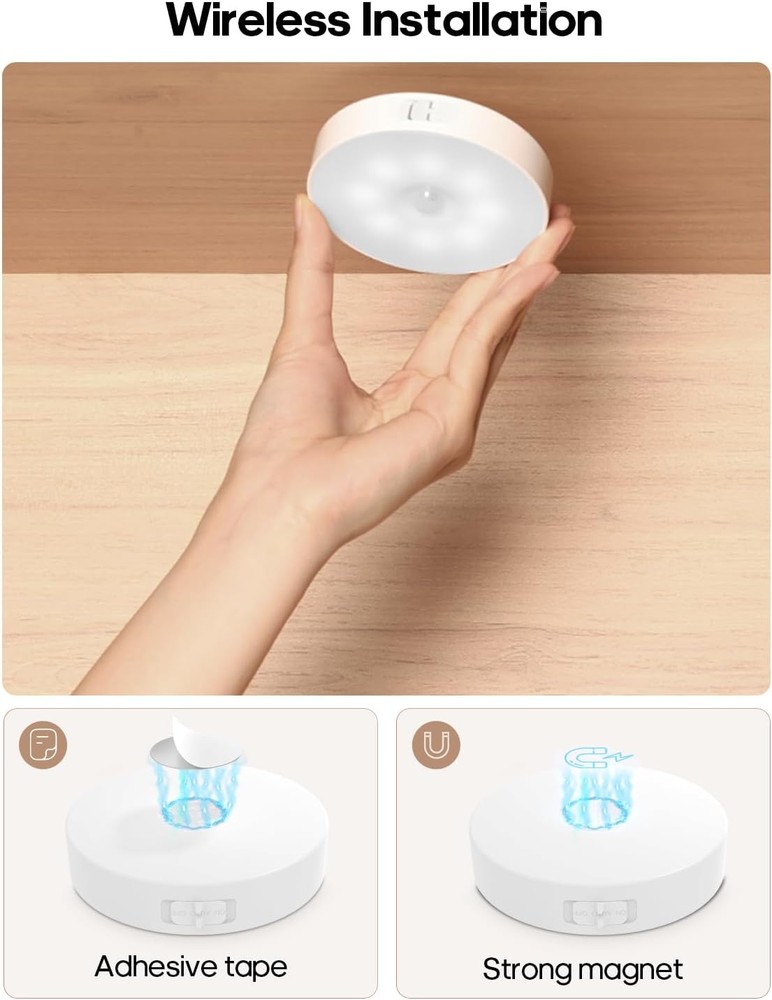 Led Under Cabinet Lights, Motion Sensor Rechargeable 3 PACK, Warm White