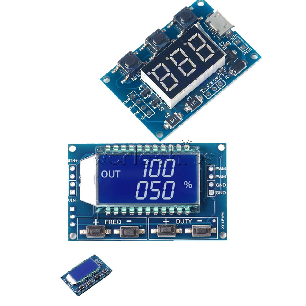 2CH PWM Pulse Frequency Duty Cycle Square Wave Signal Generator LCD Module