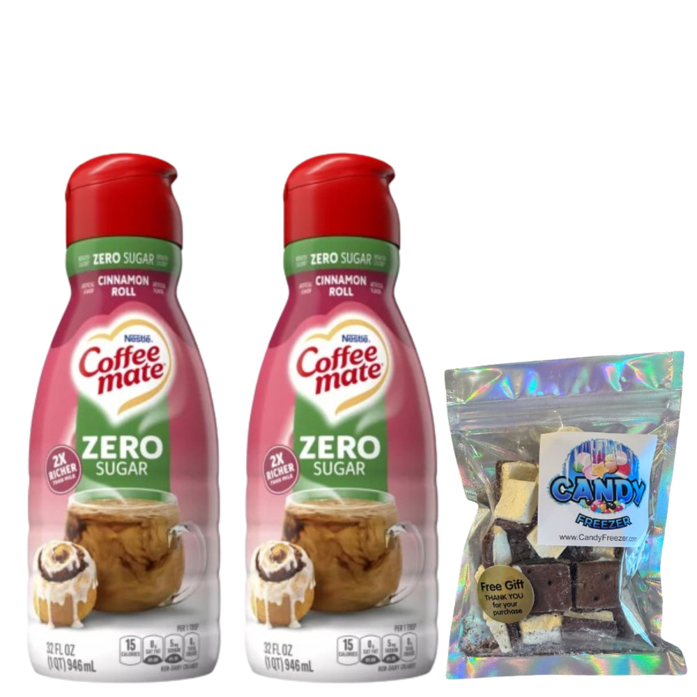CoffeeMate Zero Sugar Cinnamon Roll Liquid Coffee Creamer 32 oz 2 pack