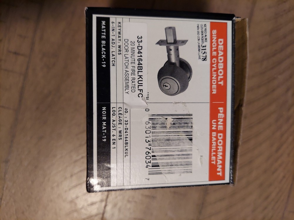 Taymor Professional Single Cylinder Deadbolt Black.