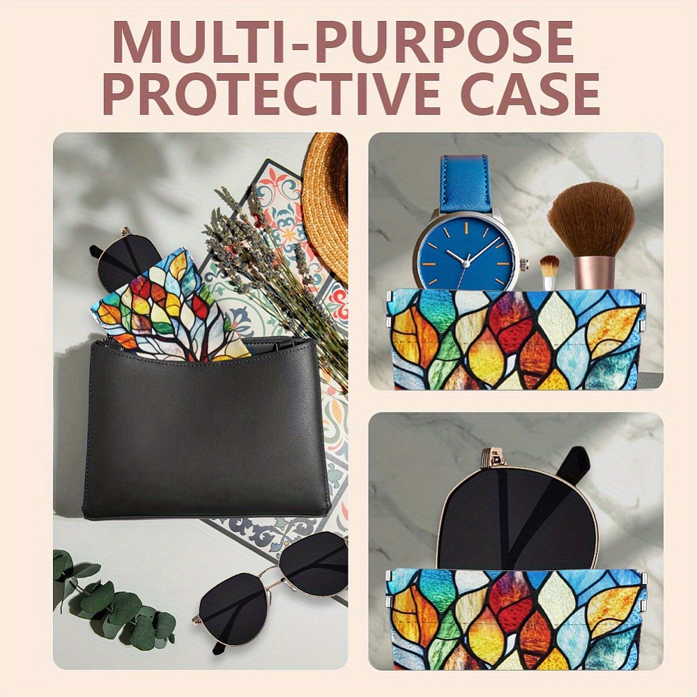 1pc PU Leather Rectangle Eyeglass Cases Eyeglass Sunglasses Protector