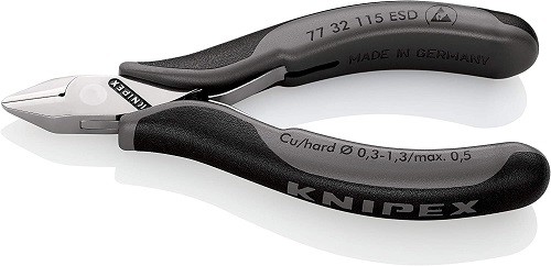 KNIPEX - 77 32 115 ESD - 4 1/2"Electronics Diagonal Cutters-ESD Handles