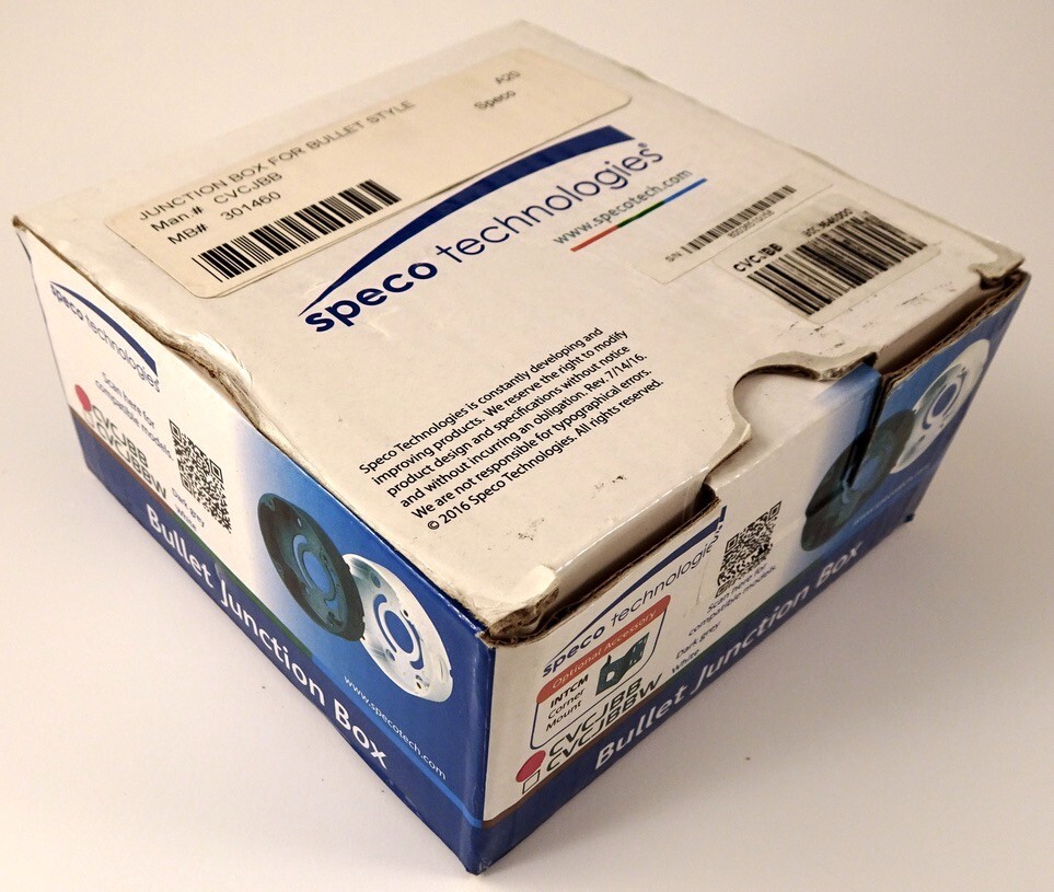 Speco Technologies CVCJBB Dark Grey Bullet Junction Box, NEW IN BOX