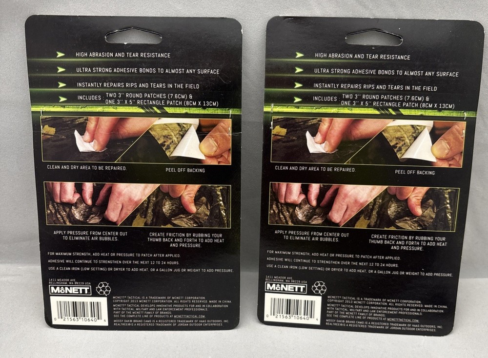 Mcnett Tactical Gear Patch - Repair Patch- Mossy Oak Break-up Infinity -2 Pack
