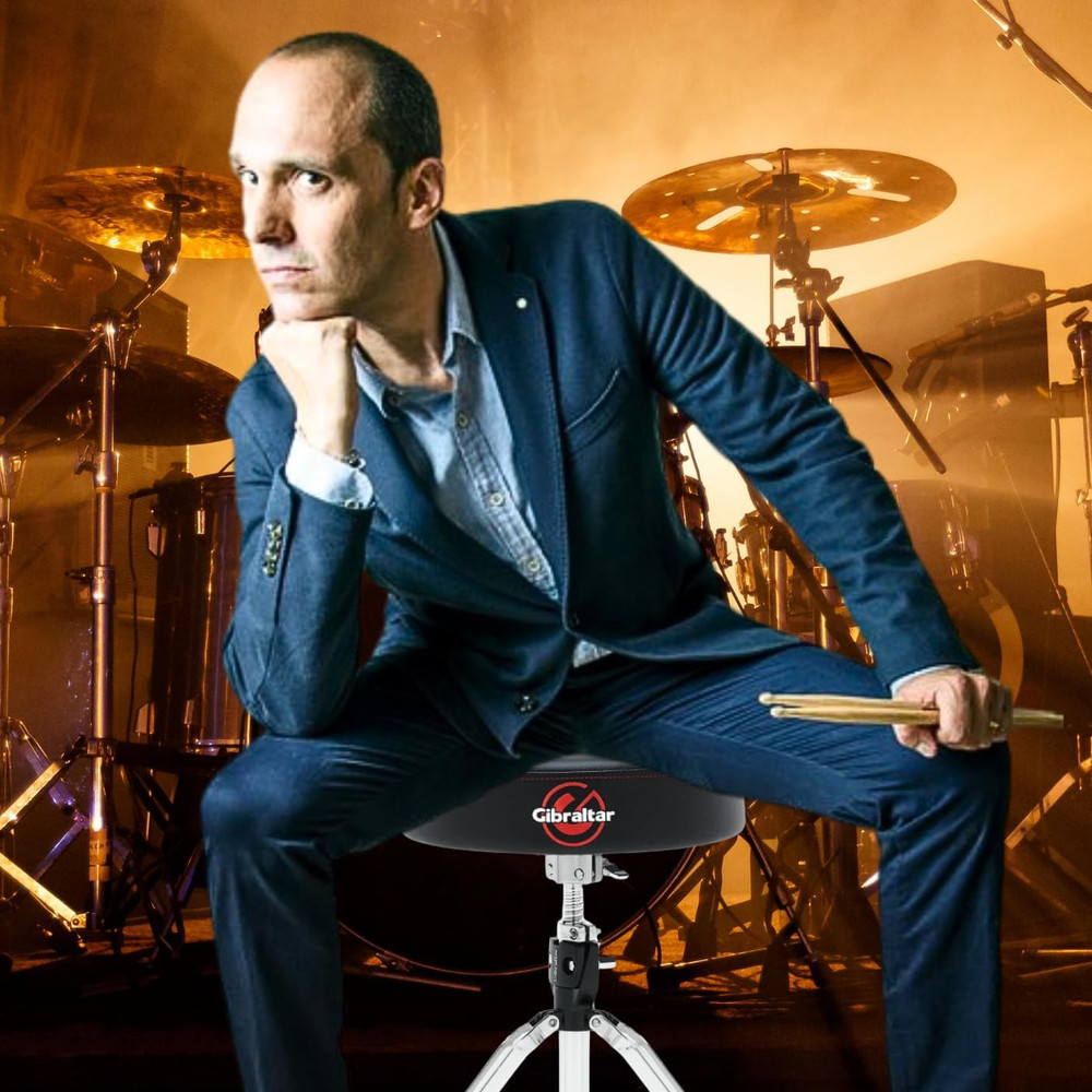 Drum Throne with Adjustable Height, round Seat, Single-Braced Drum Stool, Lightw