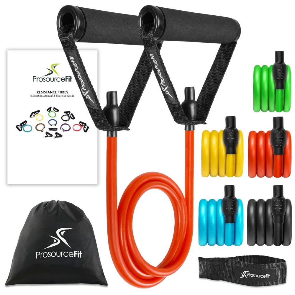 ProsourceFit Single Stackable Resistance Bands with Door Anchor and Exercise ...