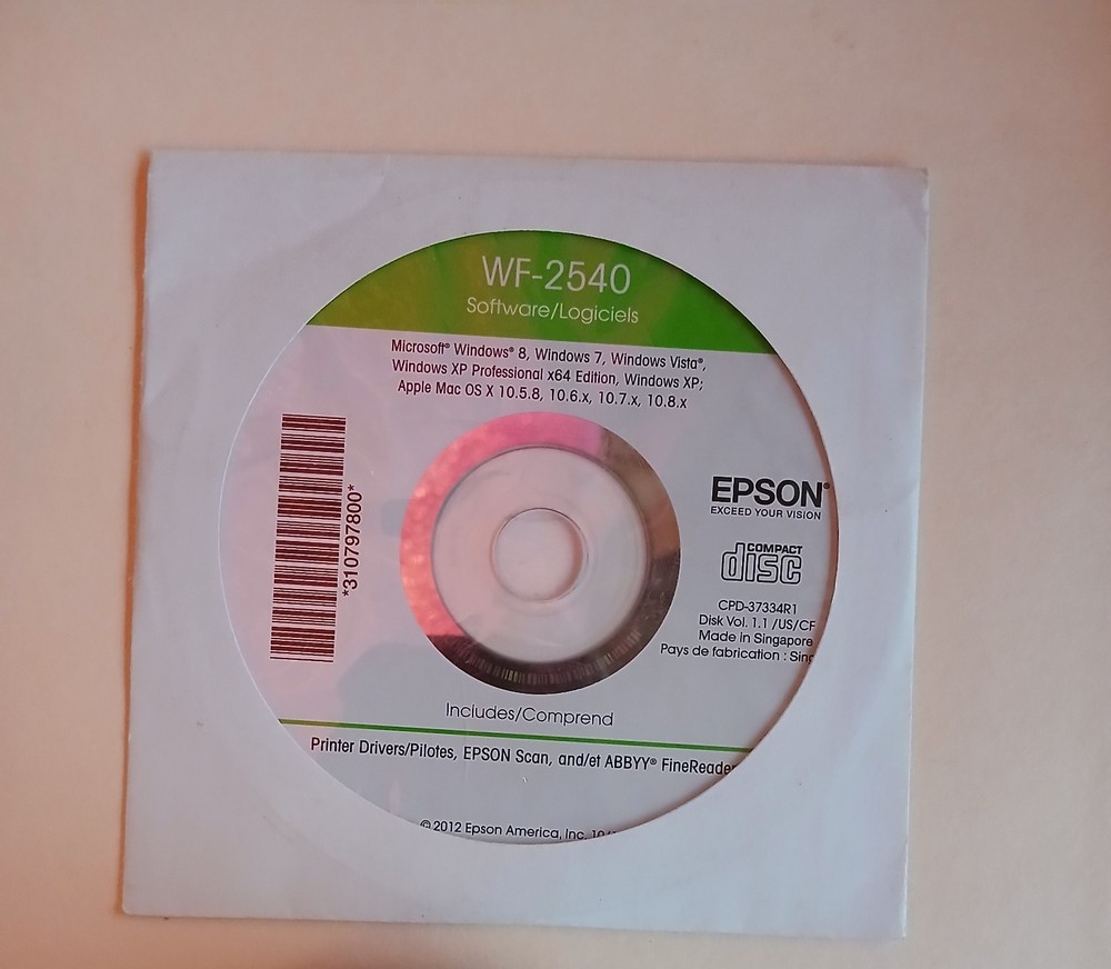 EPSON WORKFORCE WF-2540 SOFTWARE CD