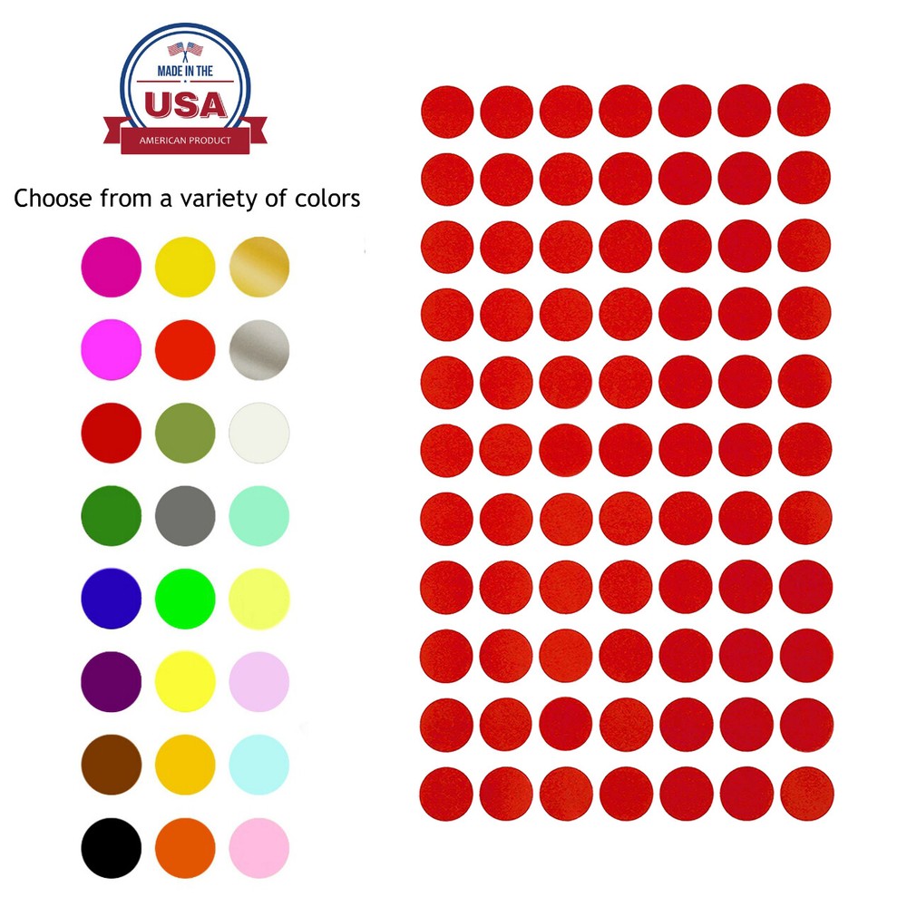Round Dot Removable Stickers 15mm Assorted Color Coding Circle ~ 5/8 Inch Labels