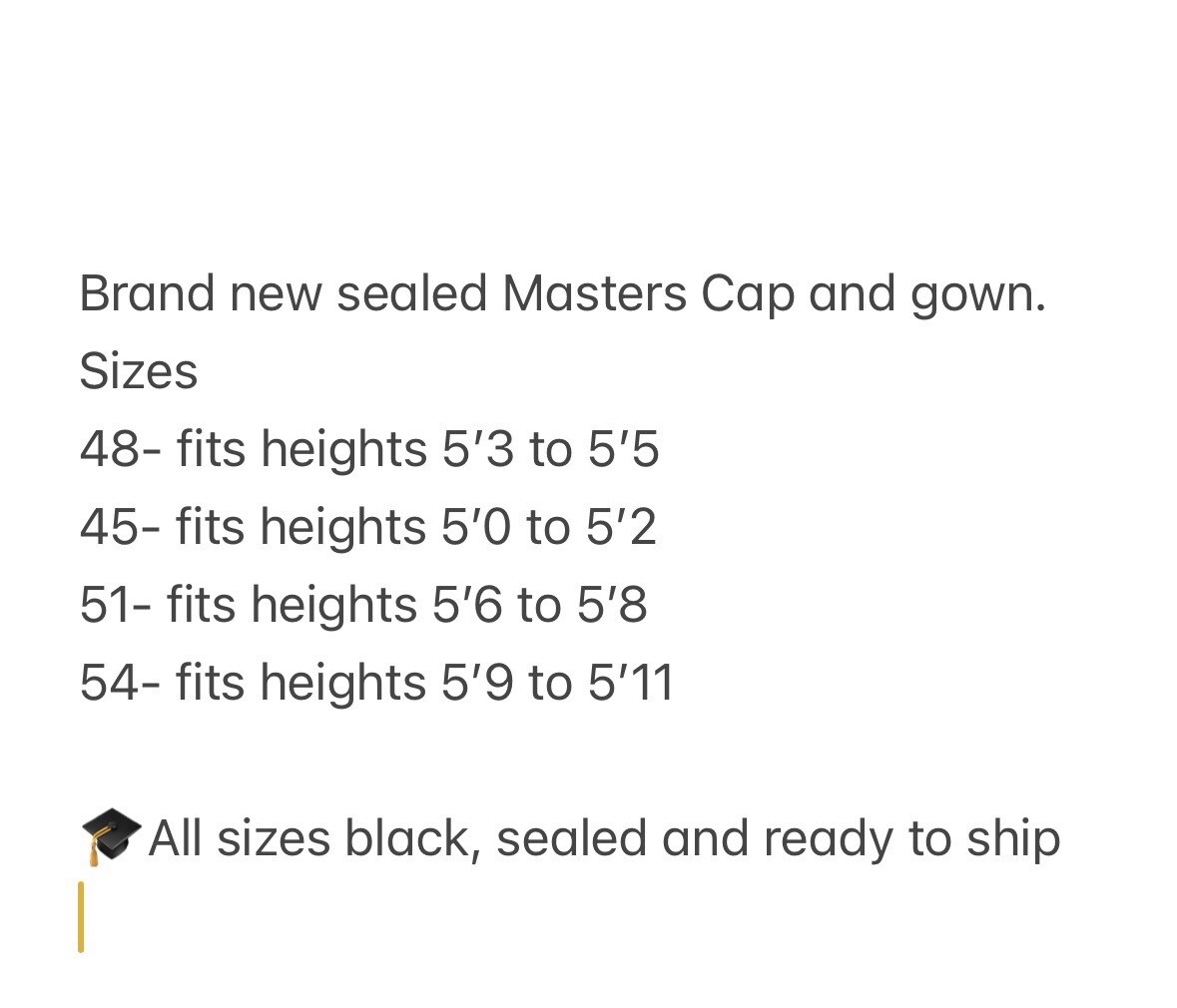 GRADUATION CAP AND GOWN MASTERS DEGREE Unisex