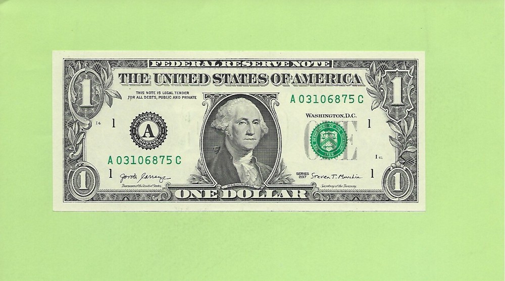 2017 ..UNCIRC $1  A 0310 6875 C .... 2017  $1  A-C     NICE NOTE        FRN