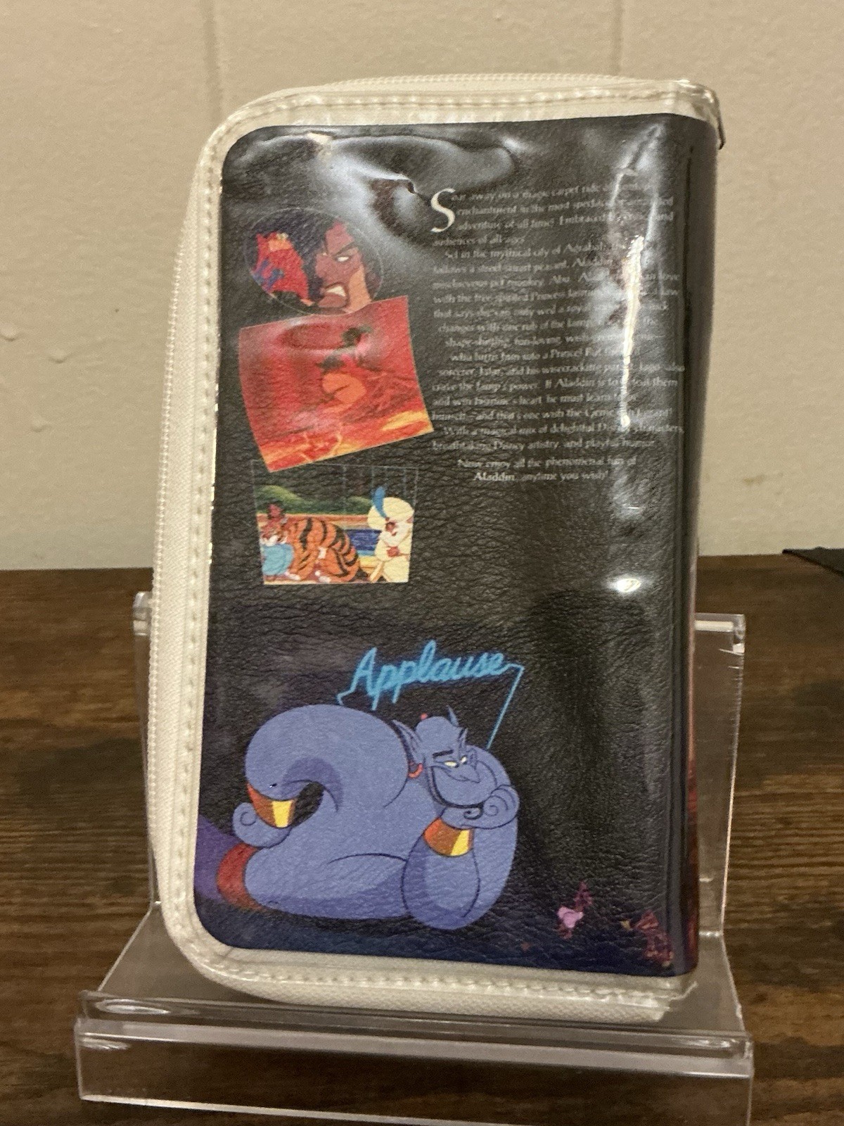 Rare Vintage Disney Aladdin VHS case clutch purse Zip Around Wallet Handbag Bag