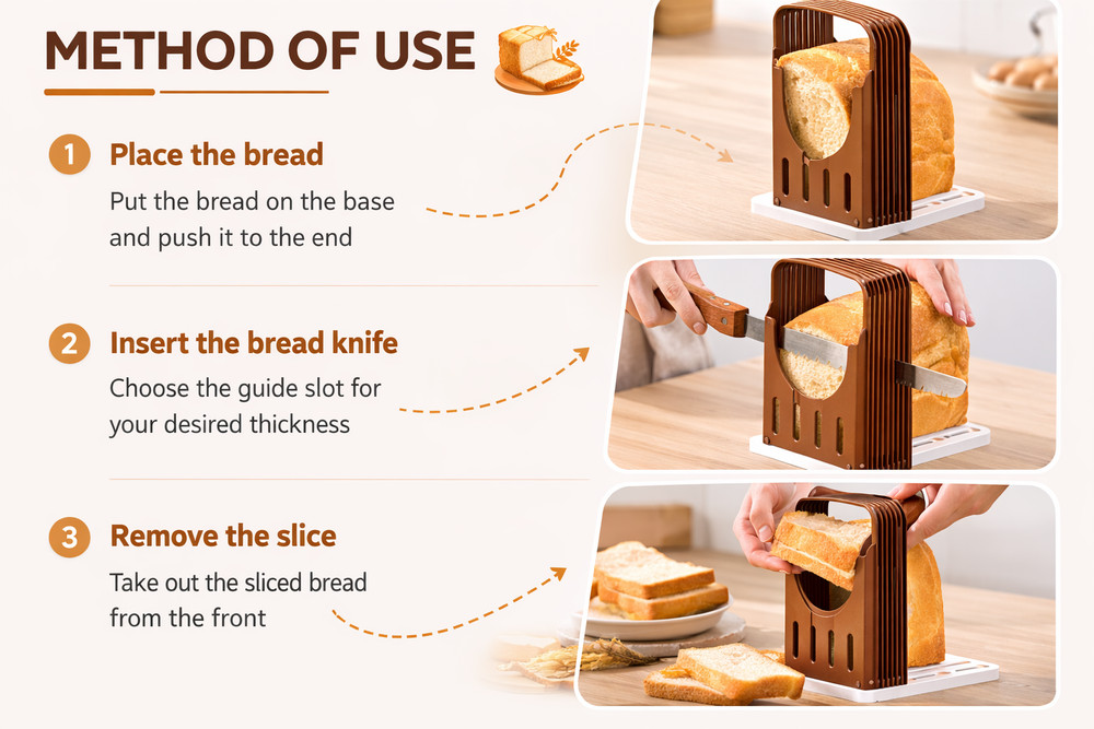 Foldable Compact Bread Slicing Guide - Bake Slicer Cutter for Homemade Bread