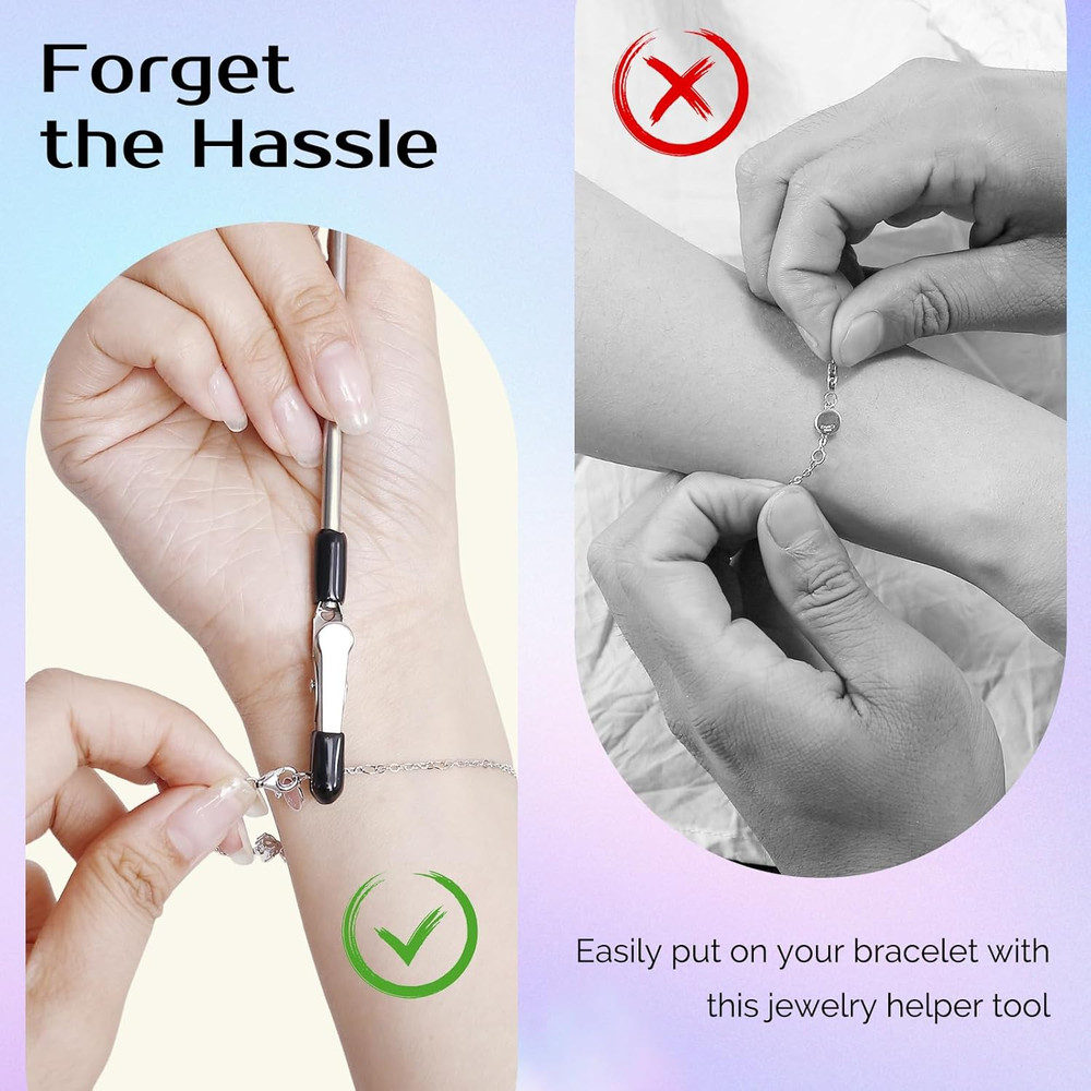 Zipper Helper Pull for Dresses and Bracelet Helper Tool Set, Zipper Puller Helpe