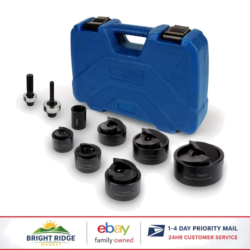Electrical Conduit Punch Kit with Multiple Sizes and Organized Storage Case