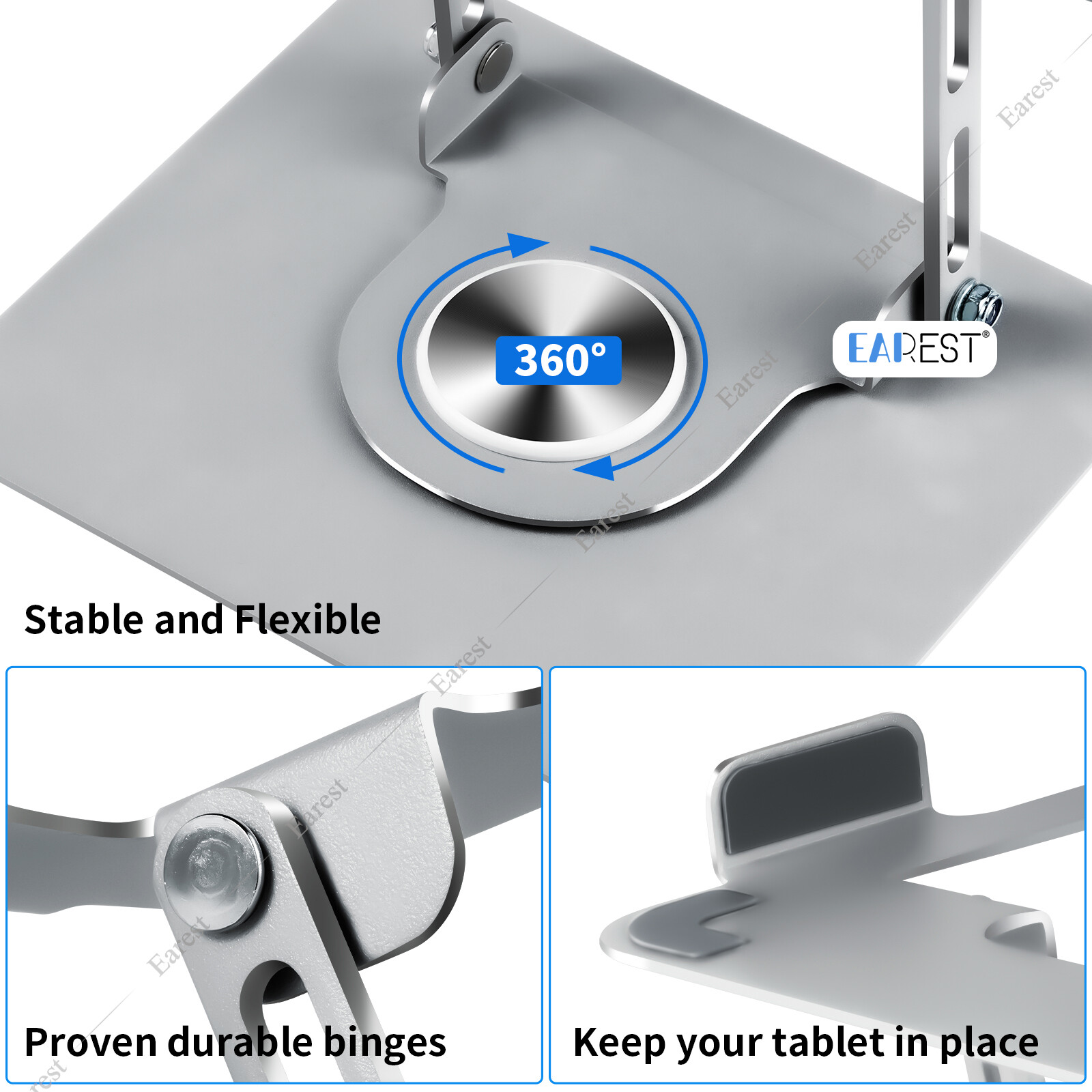 360° Rotating Adjutable Metal Laptop Stand Riser Computer Holder Notebook Desk