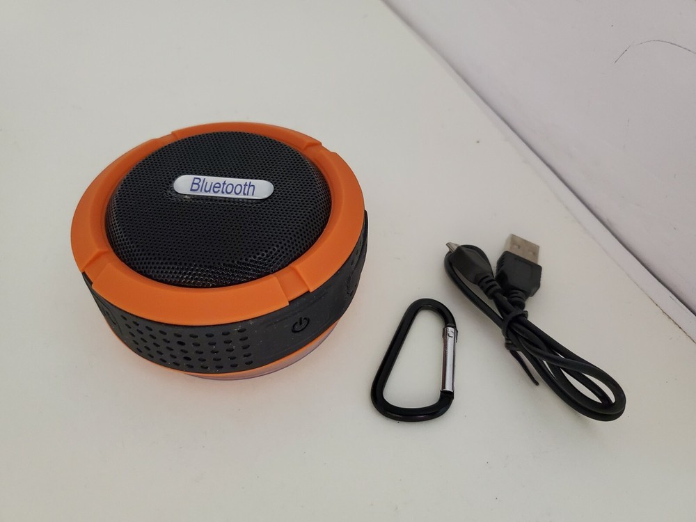 Orange Mini Outdoor Wireless Waterproof Bluetooth Speaker Suction cup & Mic J31