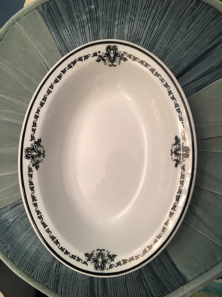 Carr China Co. Black/White Vintage Vegetable Bowl
