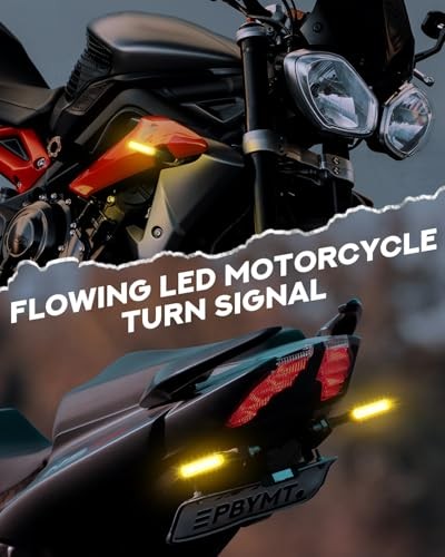 Flowing LED Motorcycle Turn Signals 1V Super Bright Universal Sequential 2pc