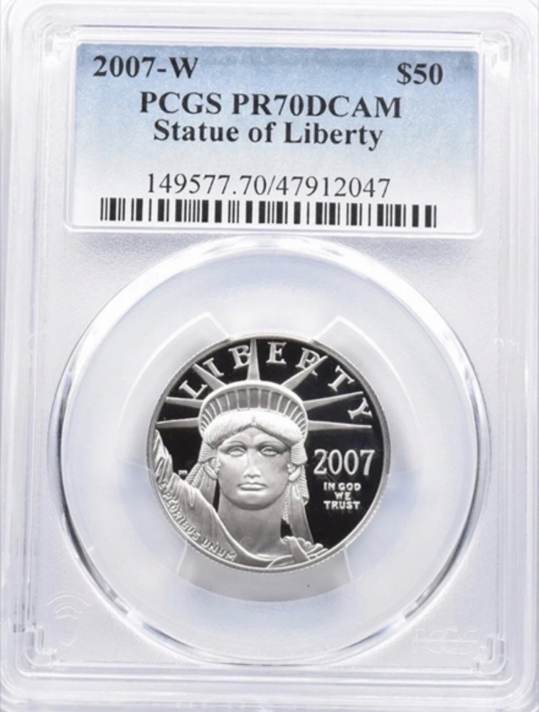 2007-W Platinum American Eagle $50 PCGS PR70 DCAM Blue Label