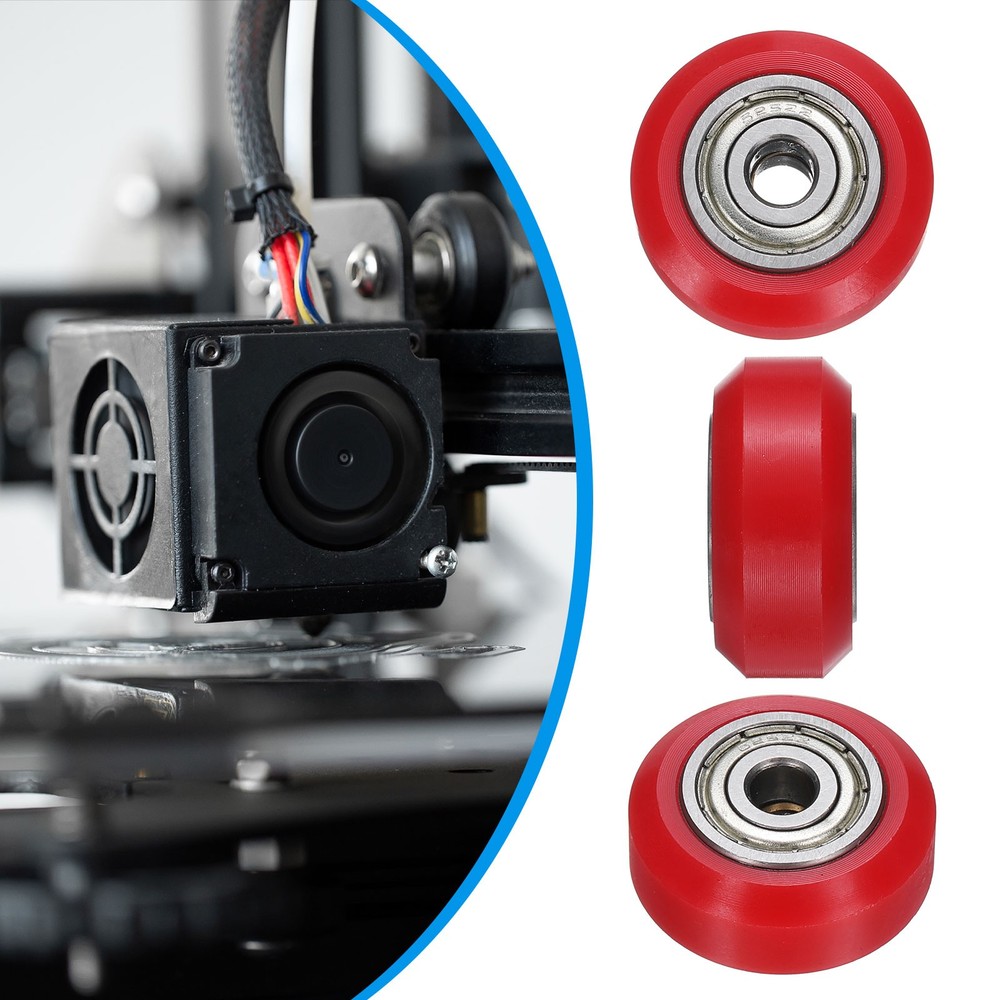 4Pcs 3D Printer Wheel with 625ZZ Linear Bearing for 3D Printer, Red