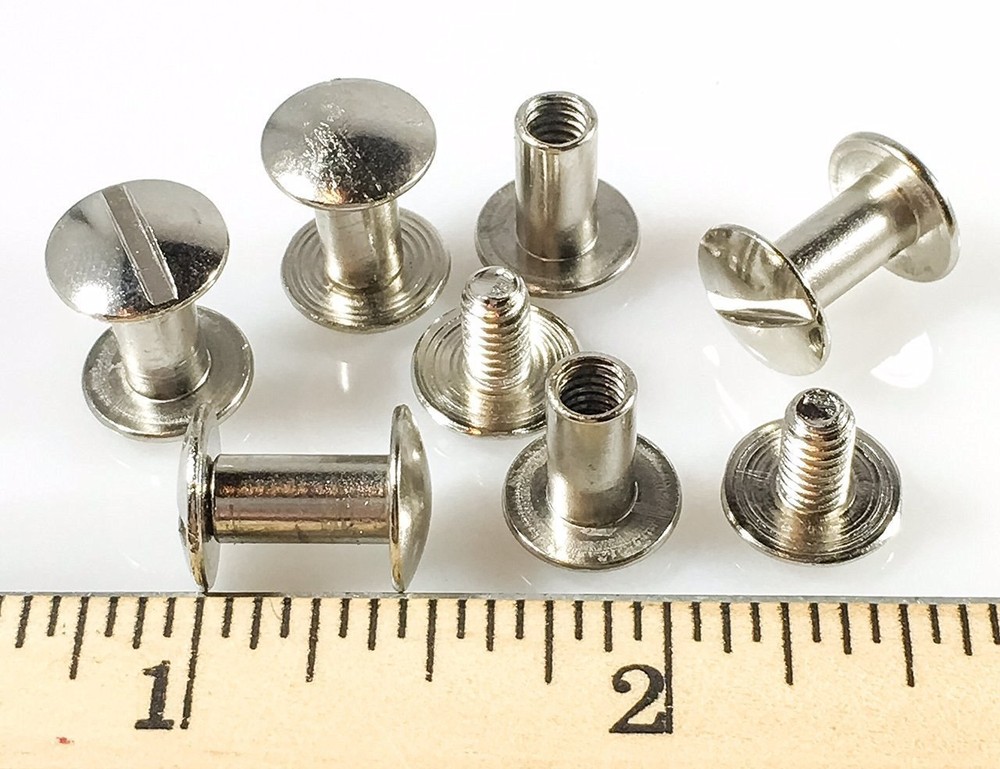 CONCHOS Chicago Screws 3/8" Plain 50 pcs NP SILVER