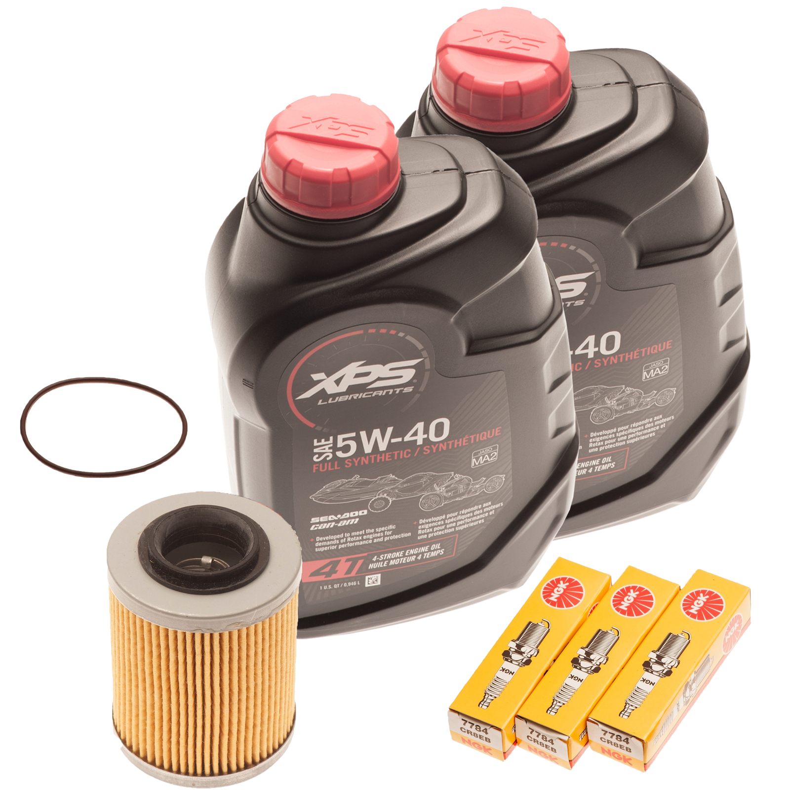 Sea Doo Spark 900 Oil Change Kit W/ Filter O-Ring & NGK Spark Plugs