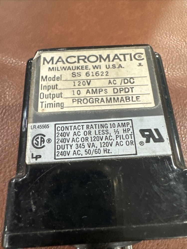 Macromatic SS61622 Programmable Timer 120VAC/DC #GLB-2-8