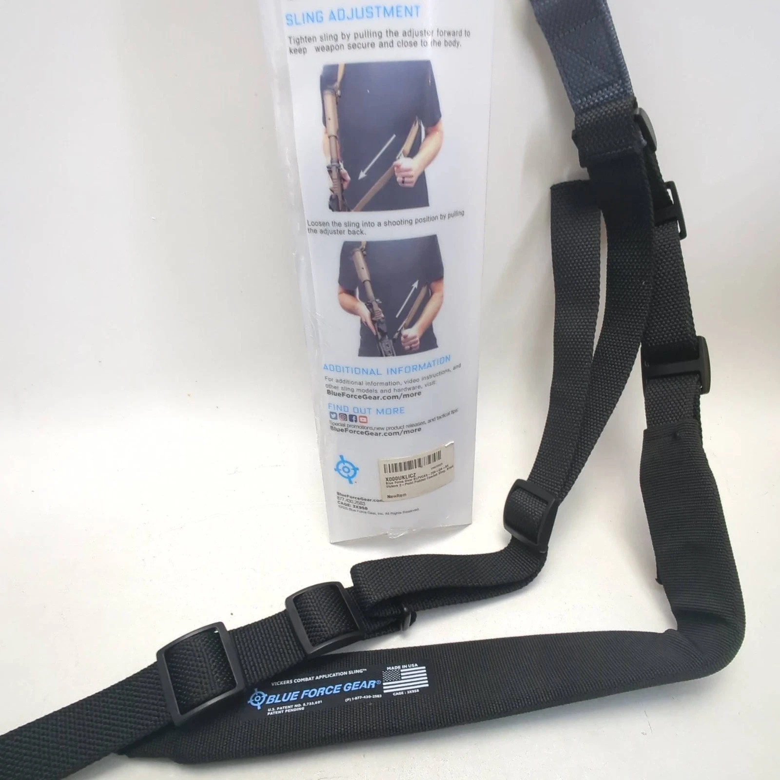 Blue Force Gear Vickers Sling 2-Point Light,Padded Combat Rifle Carbine 57"- 67"