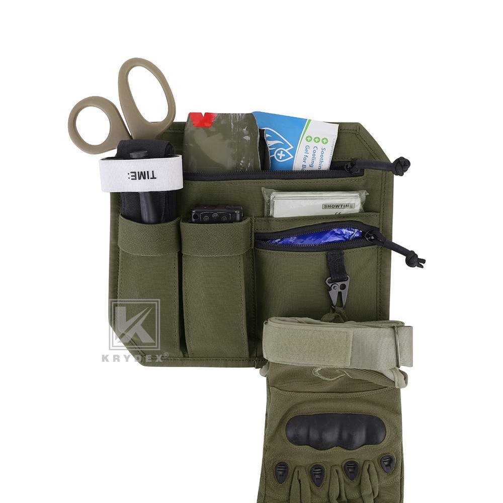 KRYDEX Tactical Organizer Panel Hook Backed Admin EDC Holder Lightweight Green