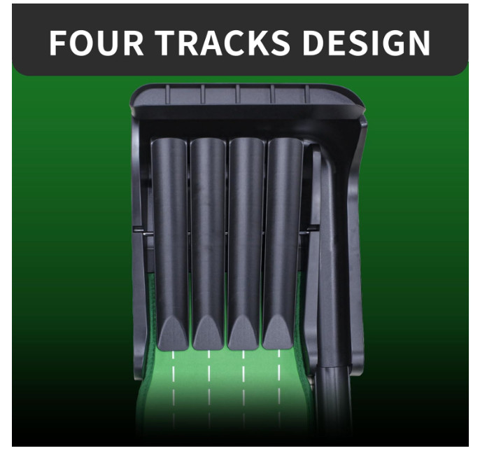 Golf Putting Mat, Automatic Ball Return with 4 Unique Flipping Tracks & green