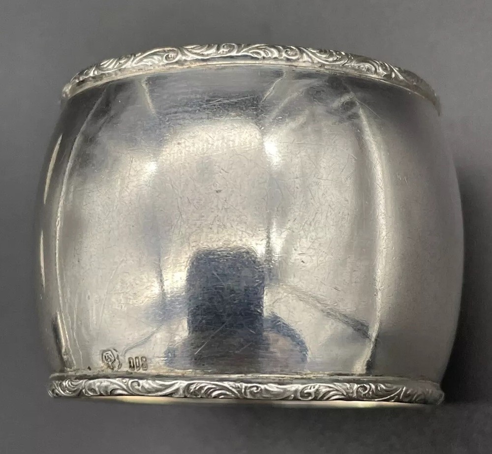 800 Sterling Silver Napkin Ring Name Engraved “HANS” German