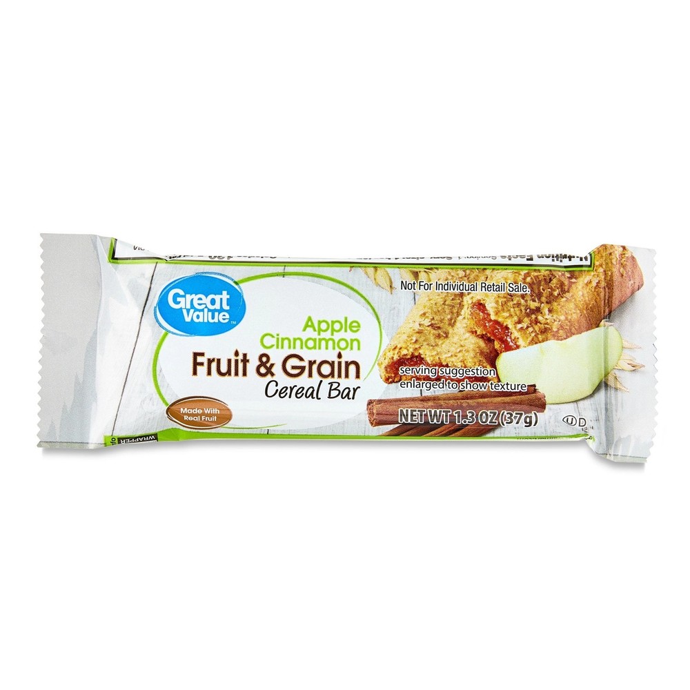 Great Value Fruit & Grain Cereal Bars, Variety Pack – 32 Count, 1.3 oz Each