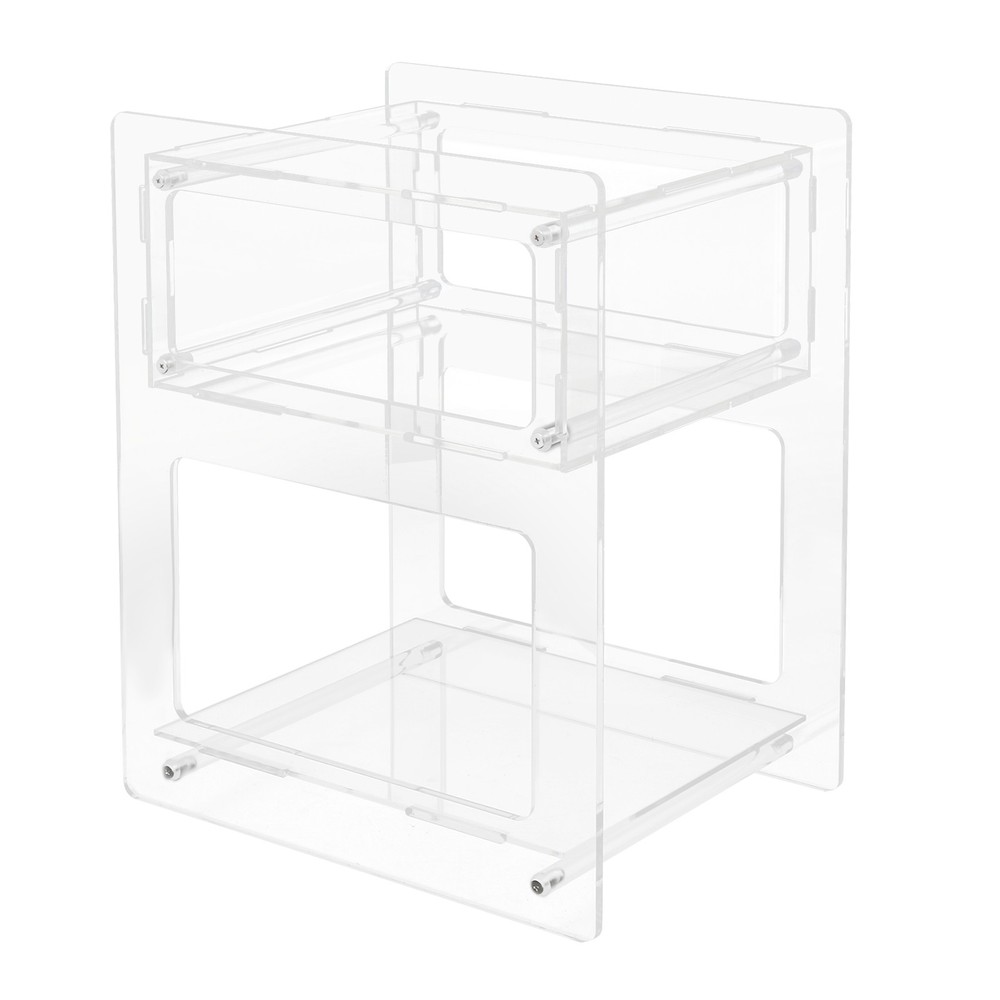 3-Tier Acrylic Side Table Acrylic Nightstand Elevated Bottom Preventing Damp