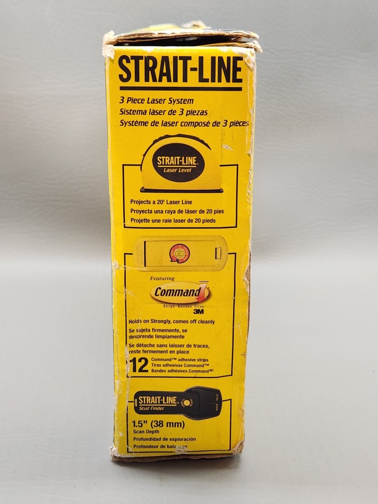 Strait Line 3 Piece Laser System Level Stud Finder And Case
