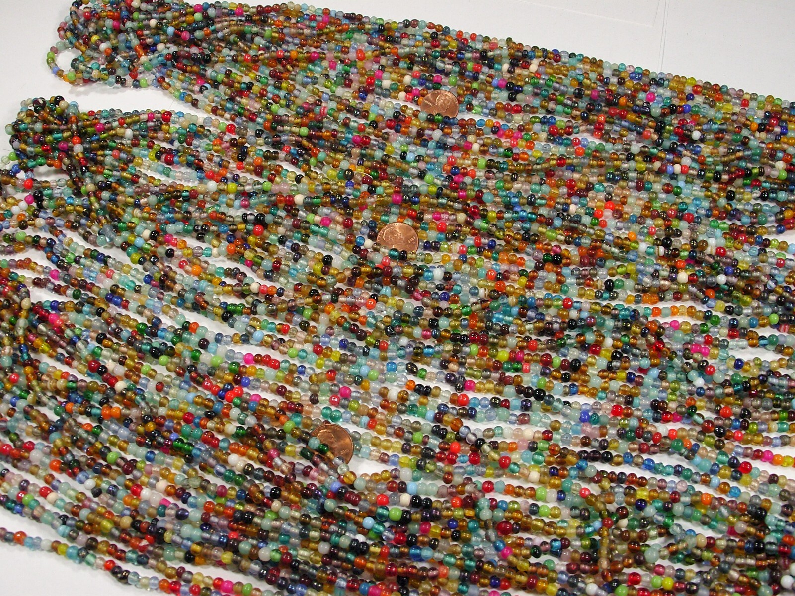 30 Strands 36" India Handmade Assorted Color Glass Beads Wholesale Bulk (CT-52)