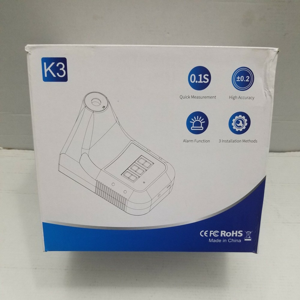 K3 - Automatic Wall-Mounted Contactless Infrared Thermometer, NEW.