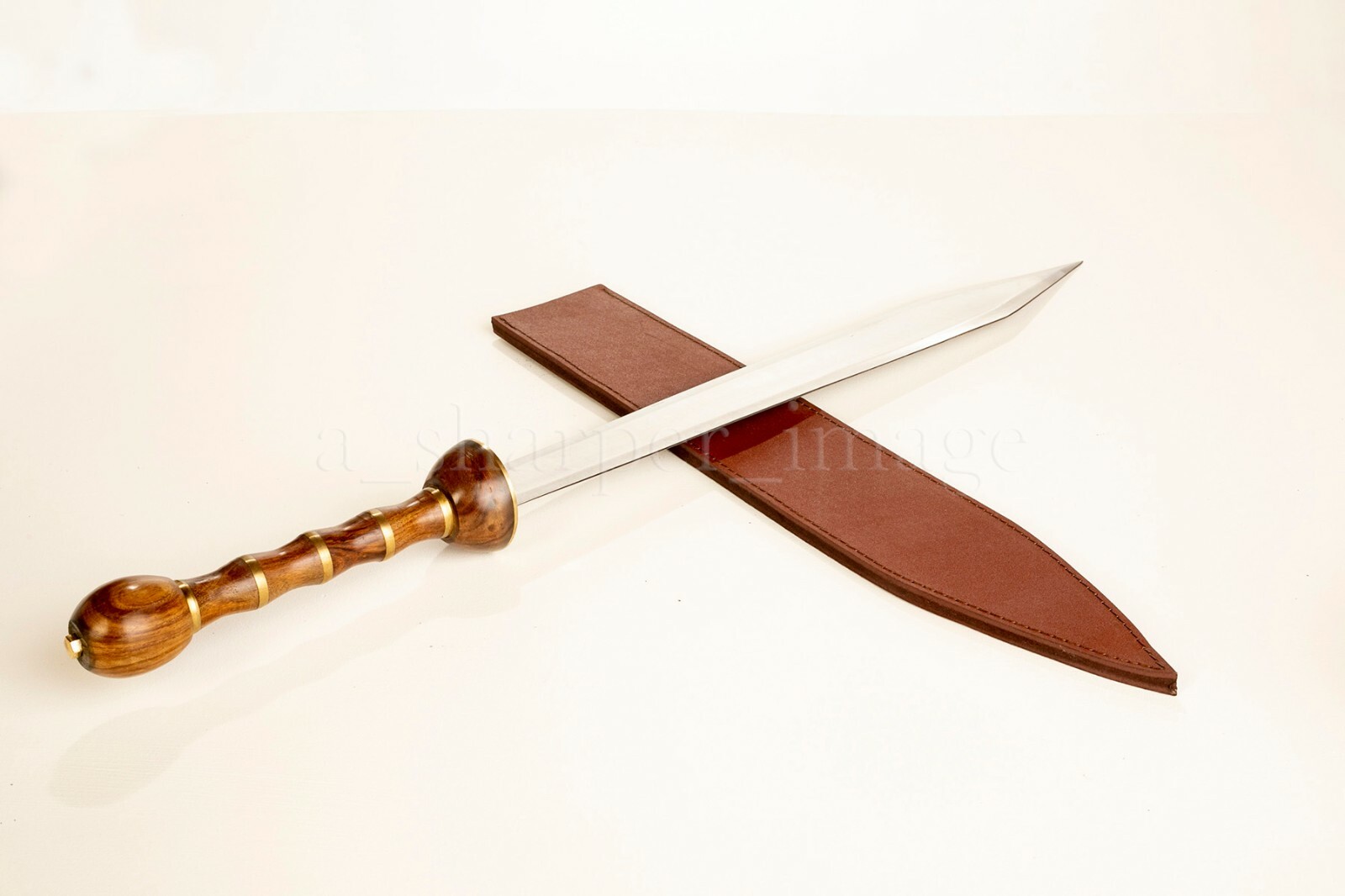 Full Size 33" Roman/Centurion Gladius Sword, Leather Sheath SOLID Sharpened