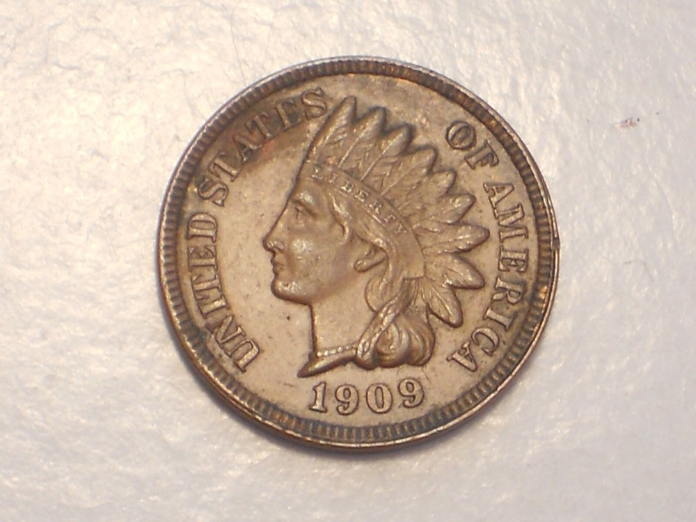 1909 Indian Head Cent (AU, Original Toning, & Attractive)