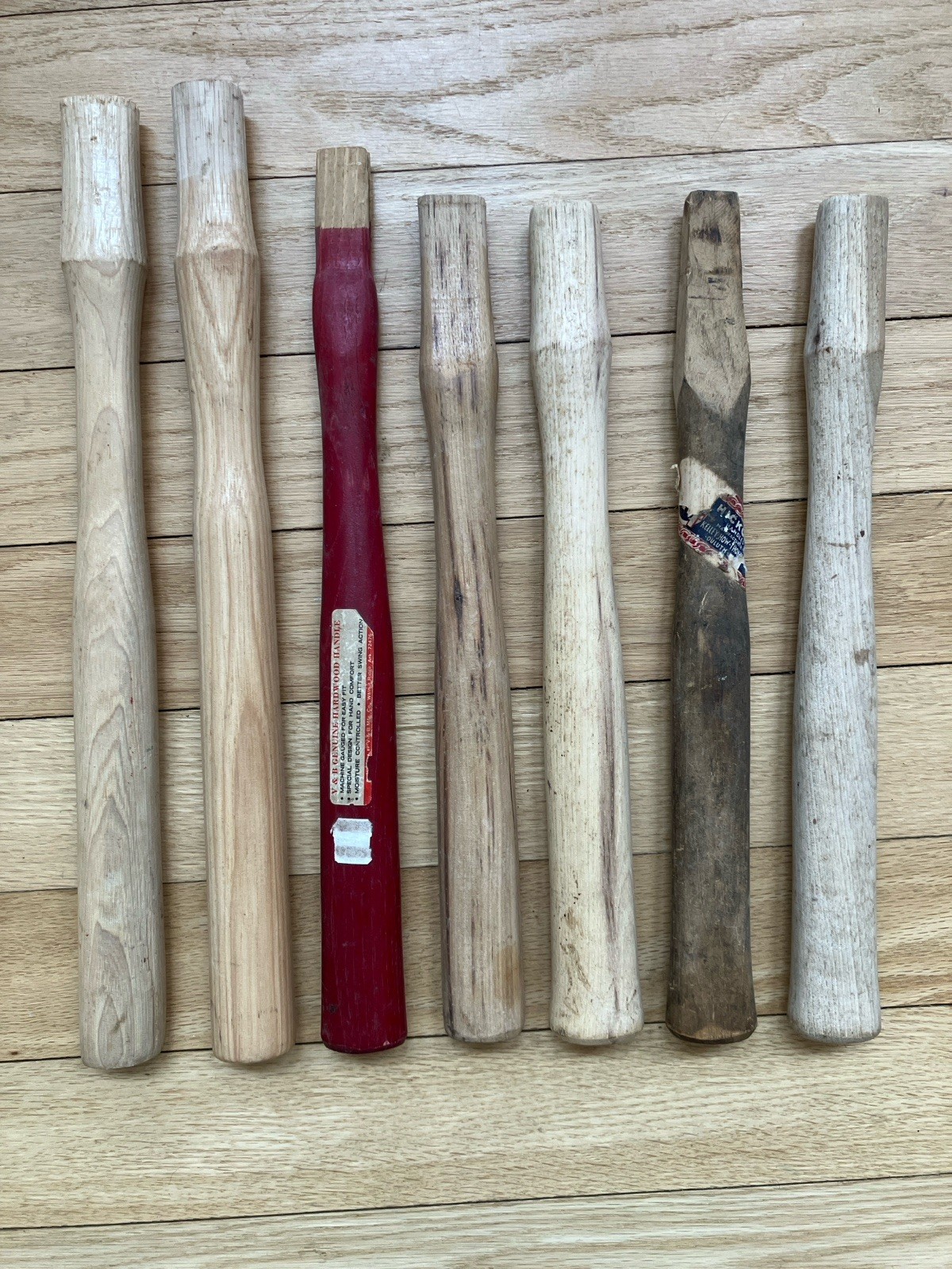 LOT OF 7 VINTAGE HAMMER REPLACEMENT HANDLES 14" - 16"- CARPENTER BLACKSMITH