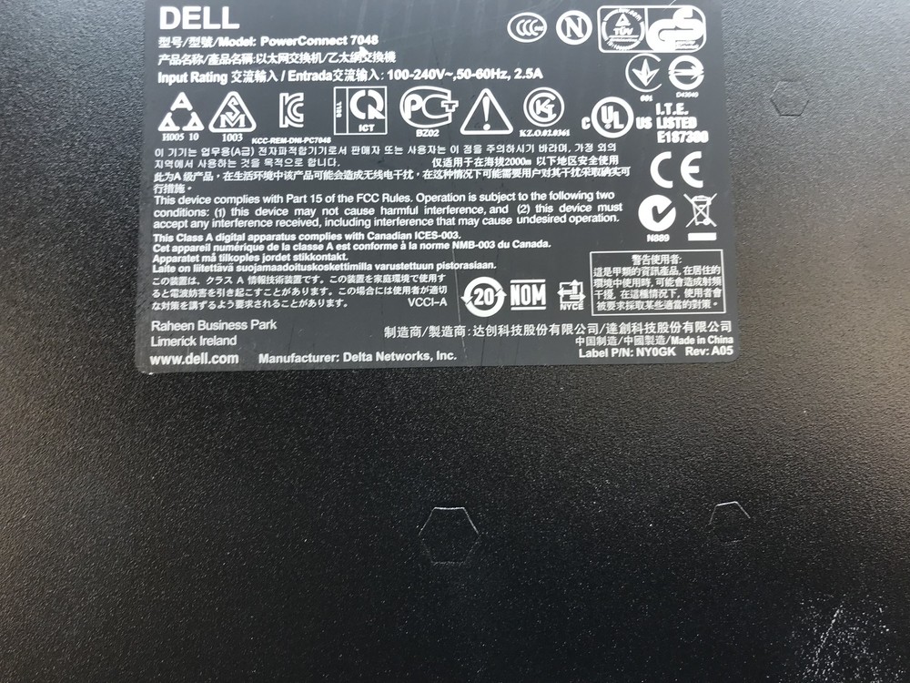 Dell PowerConnect 7048 48-Ports External Switch Managed w/ Stacking Module