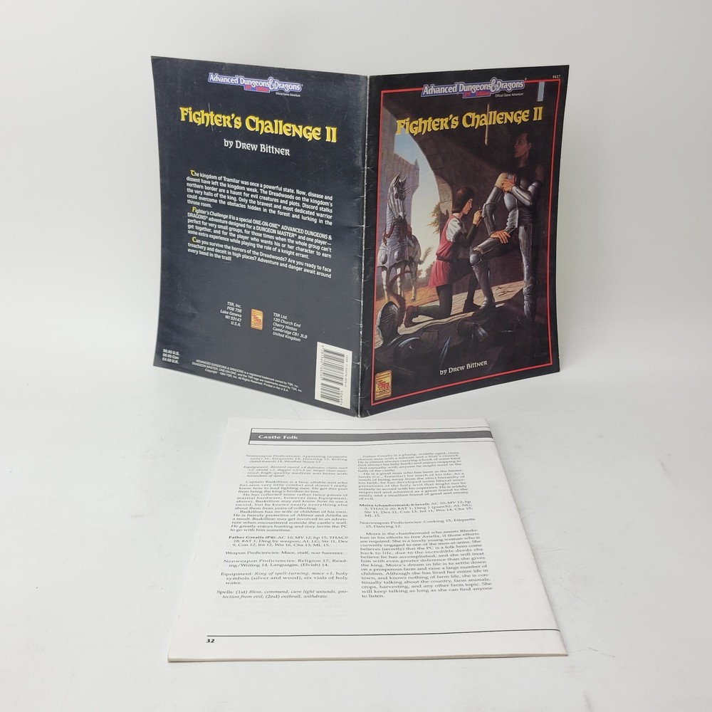 Advanced Dungeons & Dragons 2nd Edition, Fighters Challenge II, softback book