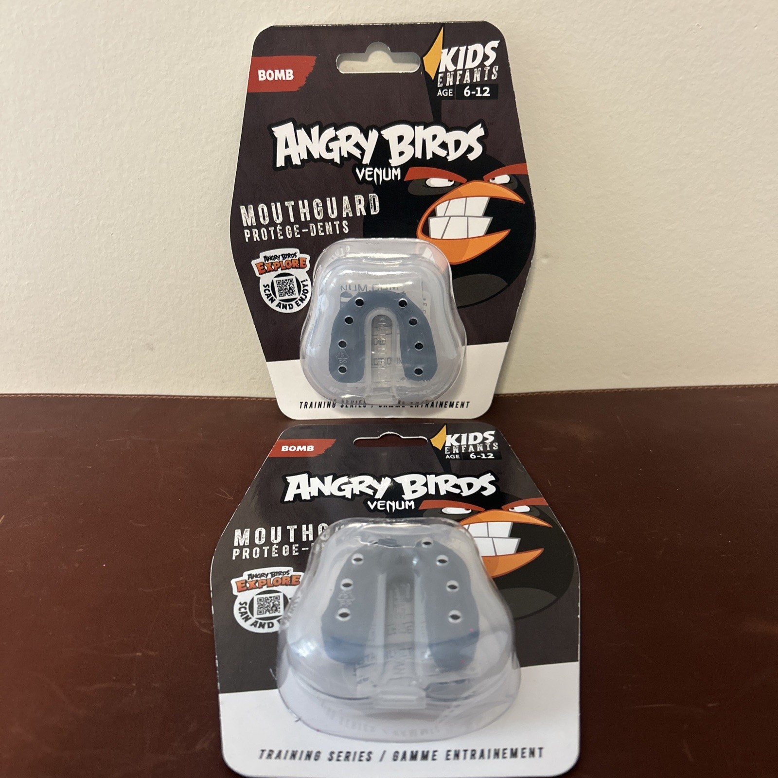 2X Venum Angry Birds Mouthguard kids 6-12  mouth guard Black  NEW