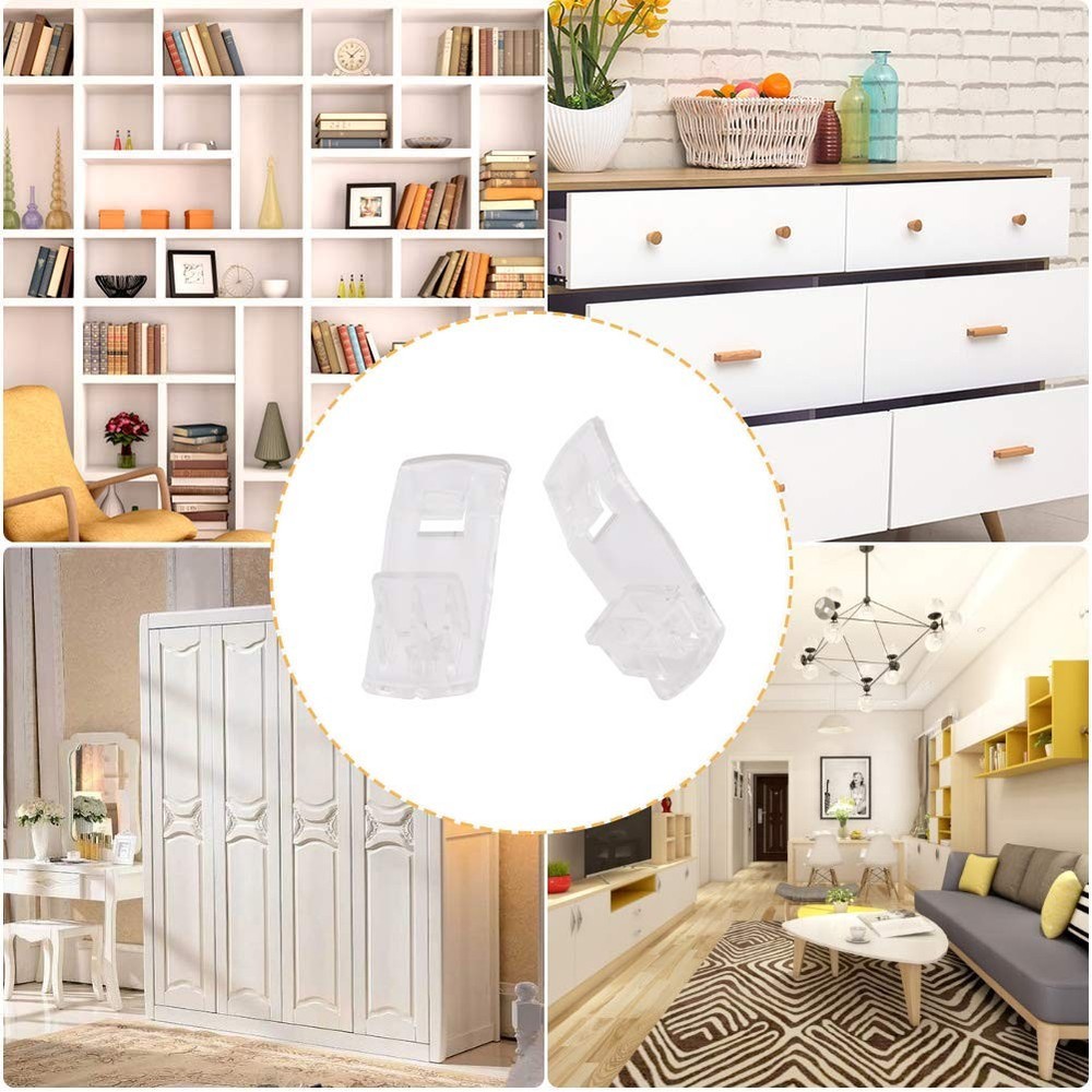 INCREWAY 30 Pack Shelf Support Peg, Clear Plastic Locking Transparent