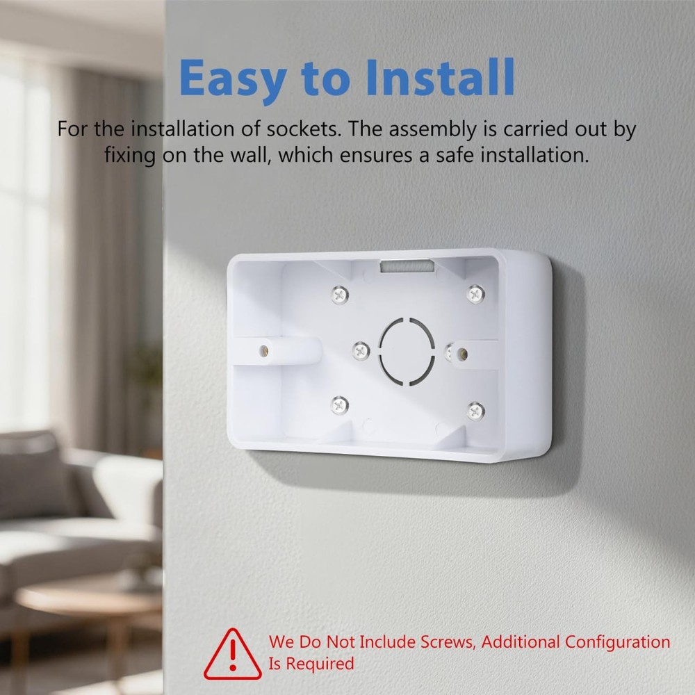 5Pcs Surface Mount Outlet Box,Surface Mount Electrical Box Plastic Junction E...