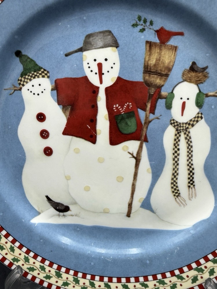 Sakura Debbie Mumm ~ Snowman ~ Serving Plate 12.5" Round