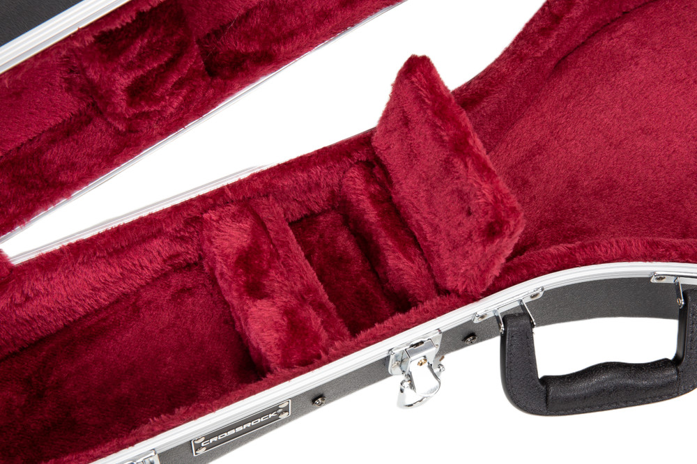 Crossrock ABS Molded Case for A-Style Mandolin | Plush Interior-Black