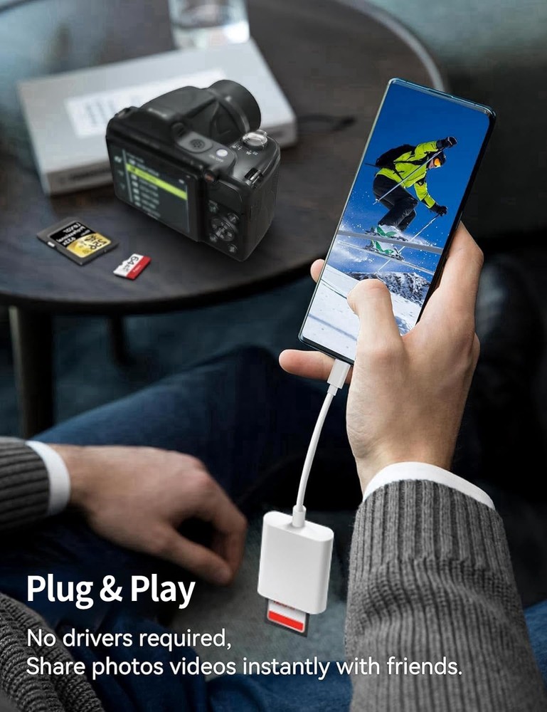 USB C SD Card Reader for iPhone 17/16/15 Series